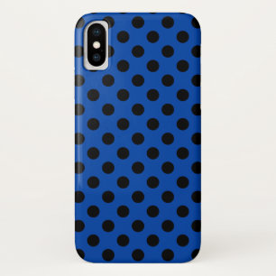 Schwarzpolka-Punkte auf königsblau Case-Mate iPhone Hülle