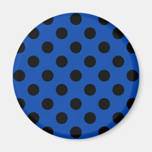 Schwarzpolka-Punkte auf königsblau Magnet