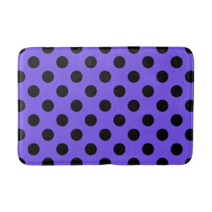 Schwarzpolka-Punkte auf Perwinkle Badematte