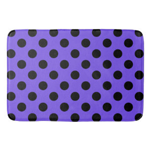 Schwarzpolka-Punkte auf Perwinkle Badematte