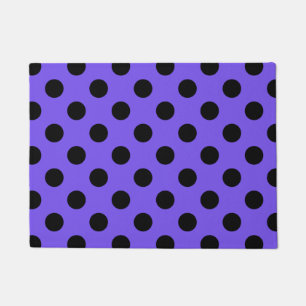 Schwarzpolka-Punkte auf Perwinkle Fußmatte
