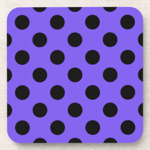 Schwarzpolka-Punkte auf Perwinkle Getränkeuntersetzer