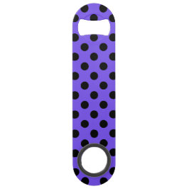 Schwarzpolka-Punkte auf Perwinkle Speedflaschenöffner