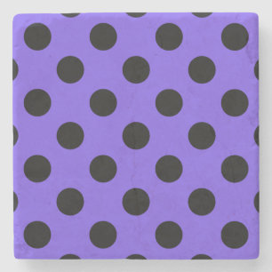 Schwarzpolka-Punkte auf Perwinkle Steinuntersetzer