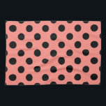 Schwarzpolka-Punkte auf Pfirsich Handtuch<br><div class="desc">Schwarzpolka-Punkte auf Pfirsich</div>