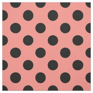 Schwarzpolka-Punkte auf Pfirsich Stoff