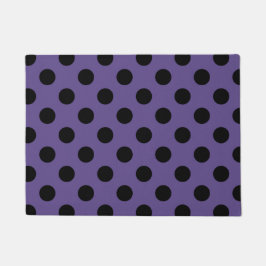 Schwarzpolka-Punkte auf Ultraviolett Fußmatte