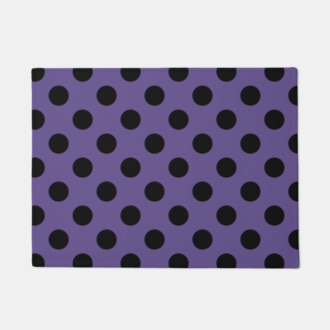 Schwarzpolka-Punkte auf Ultraviolett Fußmatte (Vorderseite)