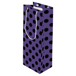 Schwarzpolka-Punkte auf Ultraviolett Geschenktüte Für Weinflaschen
