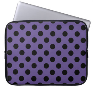 Schwarzpolka-Punkte auf Ultraviolett Laptopschutzhülle