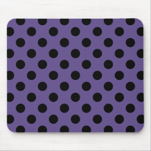 Schwarzpolka-Punkte auf Ultraviolett Mousepad