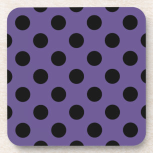 Schwarzpolka-Punkte auf Ultraviolett Untersetzer
