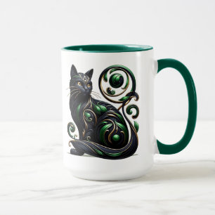 Schwarzporzellankatze Tasse