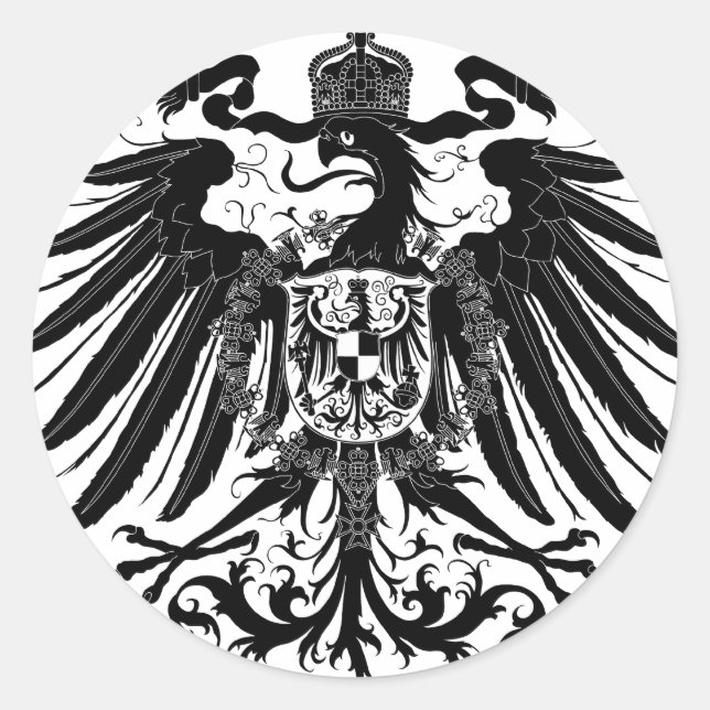 Schwarzpreußischer Adler Runder Aufkleber (Vorderseite)
