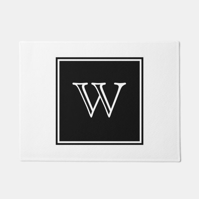 Schwarzquadrat Monogram Doormat Fußmatte (Vorderseite)