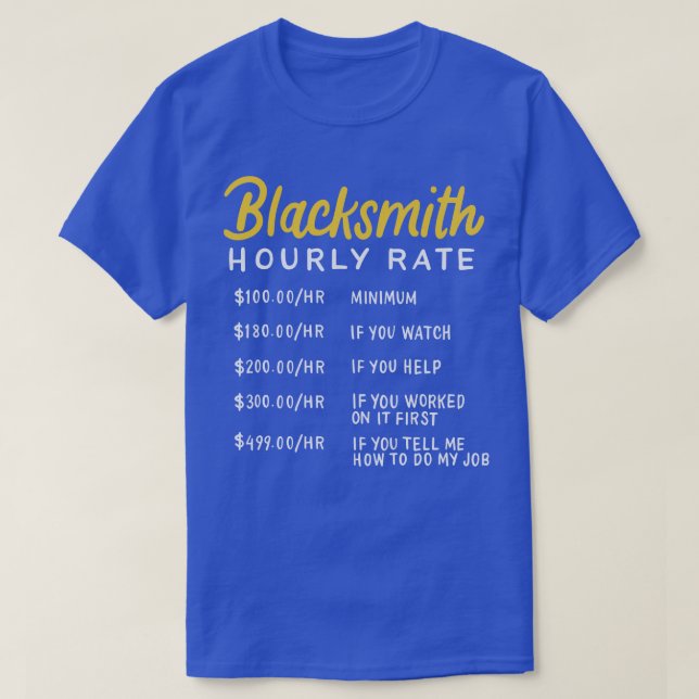 Schwarzschmied-Stundensatz 1 T-Shirt (Design vorne)
