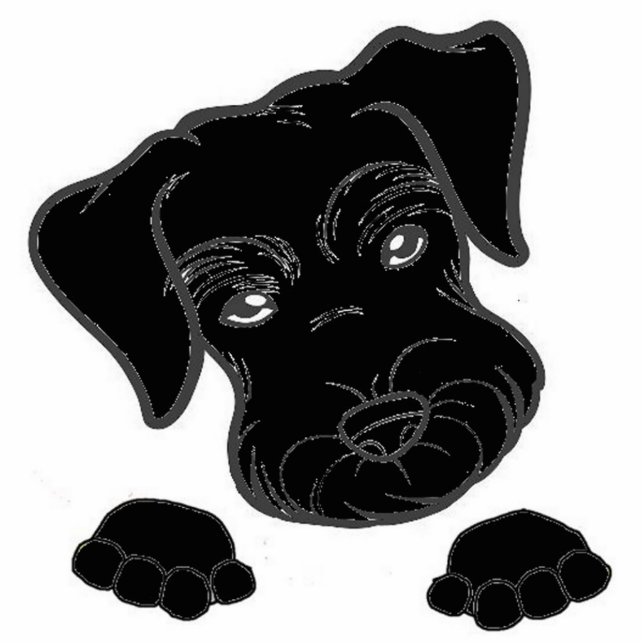 Schwarzschnauzer Fotoskulptur Schlüsselanhänger (Vorne)