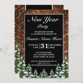 Schwarzschneewald & Waldkiefer Neujahr Party Einladung