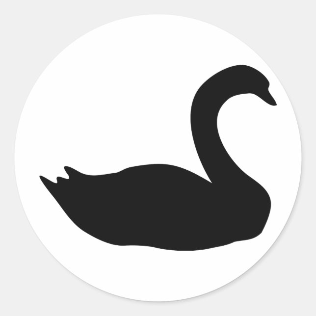 Schwarzschwan-Symbol Runder Aufkleber (Vorderseite)