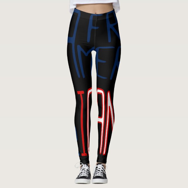 Schwarzschwarzer Weißer Ozean Leggings (Vorderseite)