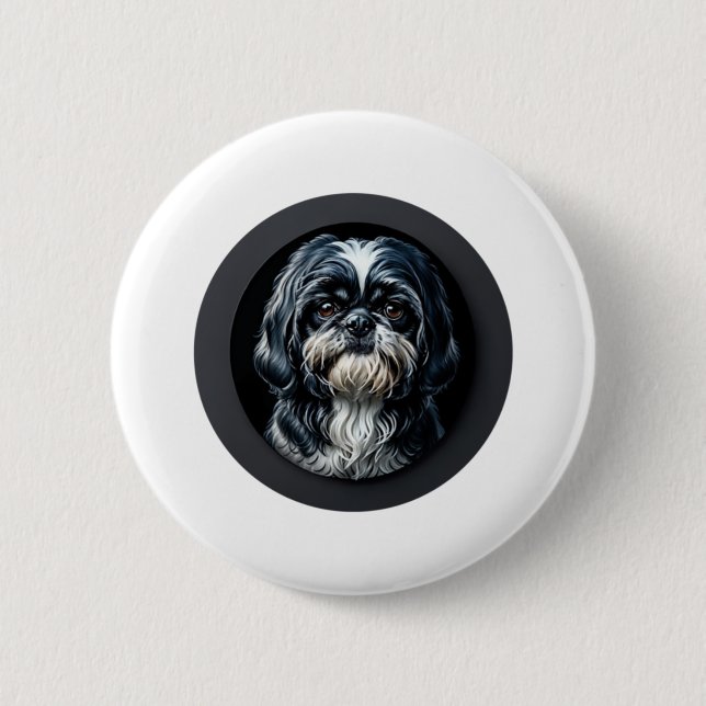 Schwarzseh tzu button (Vorderseite)