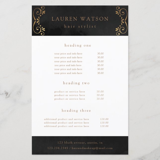 Schwarzsilbergold blüh Service und Preis Flyer (Vorderseite)