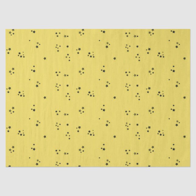 Schwarzsterne auf Gelb Seidenpapier (Vorderseite)