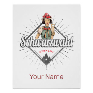 Schwarzwald Baden-Württemberg Deutschland Vintag Poster