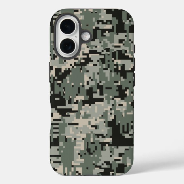 Schwarzwald-Camouflage iPhone 16 Hülle (Rückseite)
