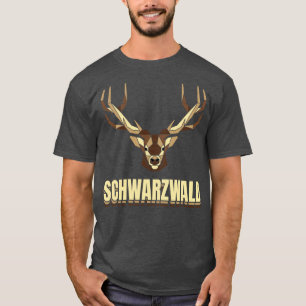 Schwarzwald Hirsch Geweih Low Polygon Schwaben T-Shirt