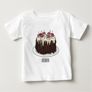 Schwarzwald-Kuchen-Cartoon Baby T-shirt