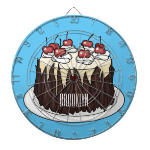 Schwarzwald-Kuchen-Cartoon Dartscheibe