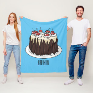 Schwarzwald-Kuchen-Cartoon Fleecedecke