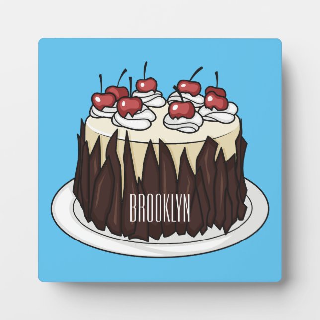 Schwarzwald-Kuchen-Cartoon Fotoplatte (Vorderseite)