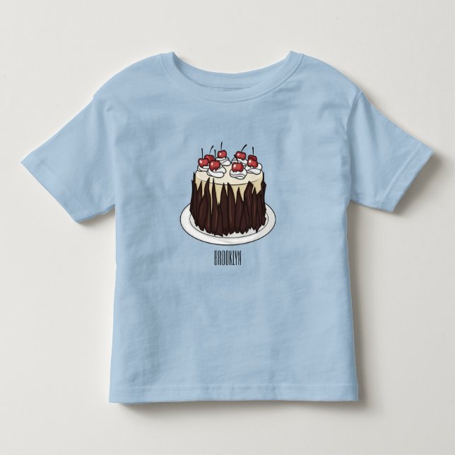 Schwarzwald-Kuchen-Cartoon Kleinkind T-shirt (Vorderseite)