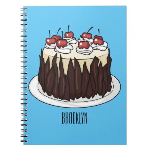 Schwarzwald-Kuchen-Cartoon Notizblock