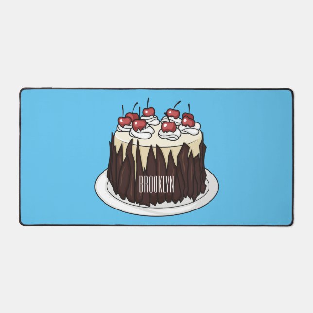Schwarzwald-Kuchen-Cartoon Schreibtischunterlage (Vorderseite)