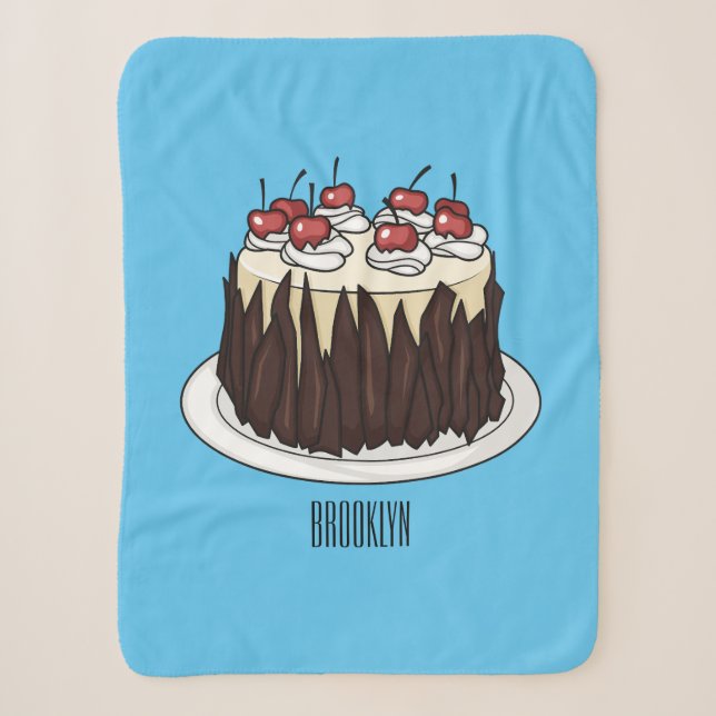 Schwarzwald-Kuchen-Cartoon Sherpadecke (Vorderseite)