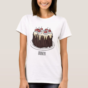 Schwarzwald-Kuchen-Cartoon T-Shirt