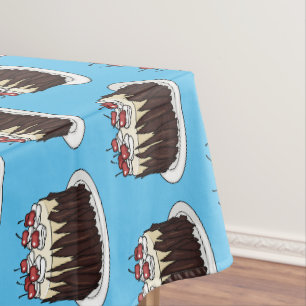 Schwarzwald-Kuchen-Cartoon Tischdecke