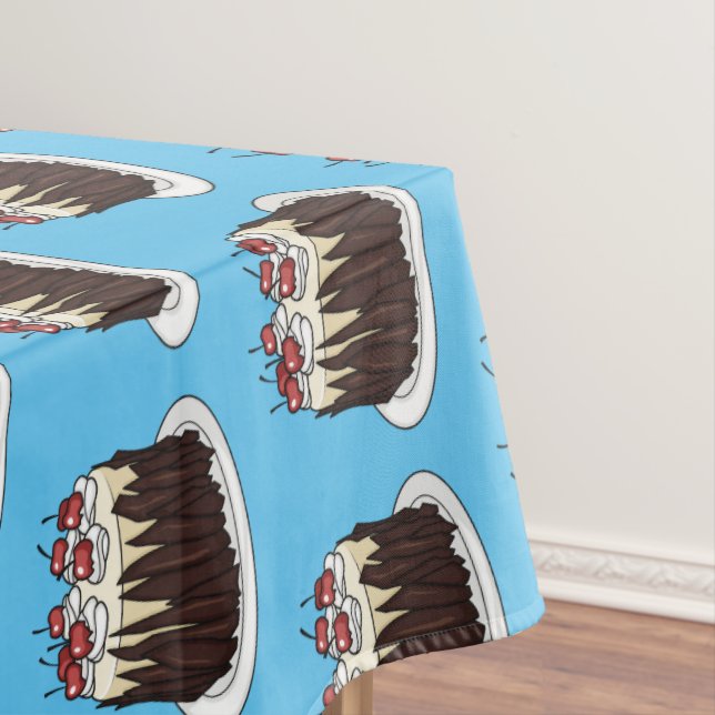 Schwarzwald-Kuchen-Cartoon Tischdecke (Beispiel)