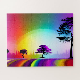Schwarzwald Lila Blätter Rainbow Sky