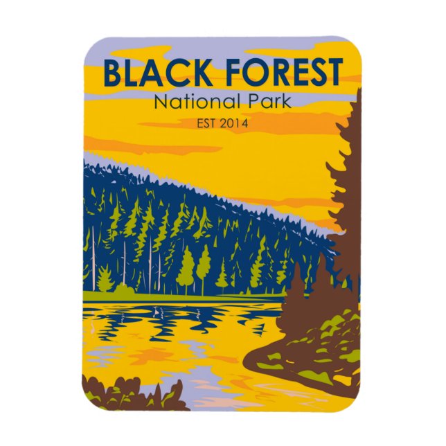 Schwarzwald-Nationalpark Deutschland Vintag Magnet (Vertikal)