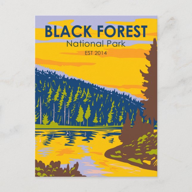 Schwarzwald-Nationalpark Deutschland Vintag Postkarte (Vorderseite)