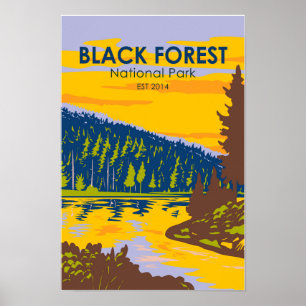 Schwarzwald Nationalpark Deutschland Vintage Poster