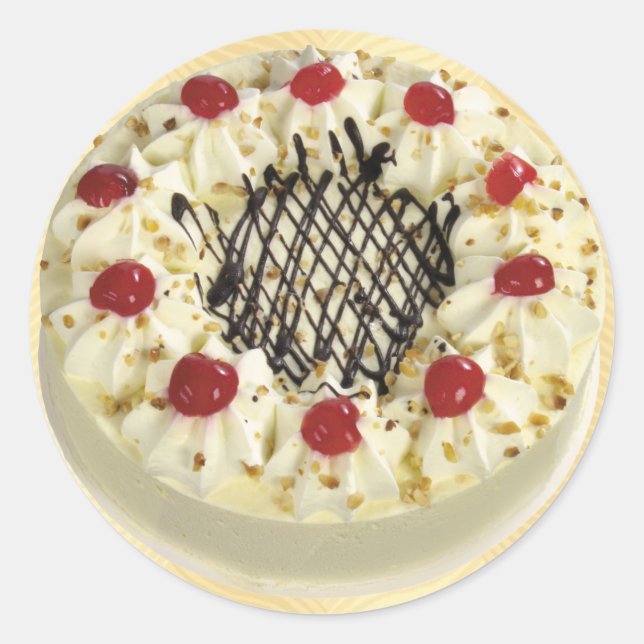 Schwarzwaldkuchen Runder Aufkleber (Vorderseite)