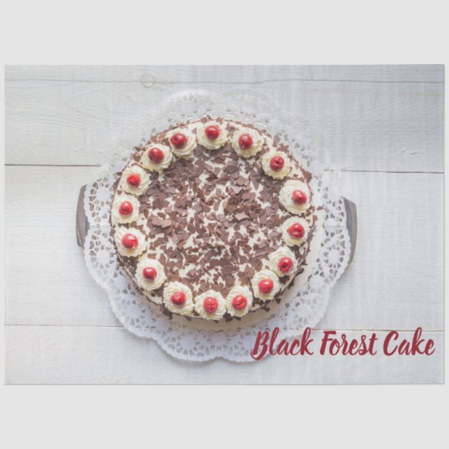 Schwarzwaldkuchen zum Tortenbacken Seidenpapier (Vorderseite)