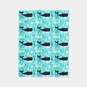 Schwarzwale unter Wasser Fleecedecke