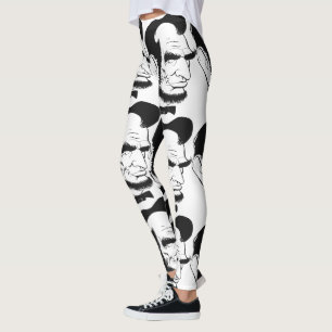 Schwarzweiss-Abraham Lincoln-Karikatur Leggings