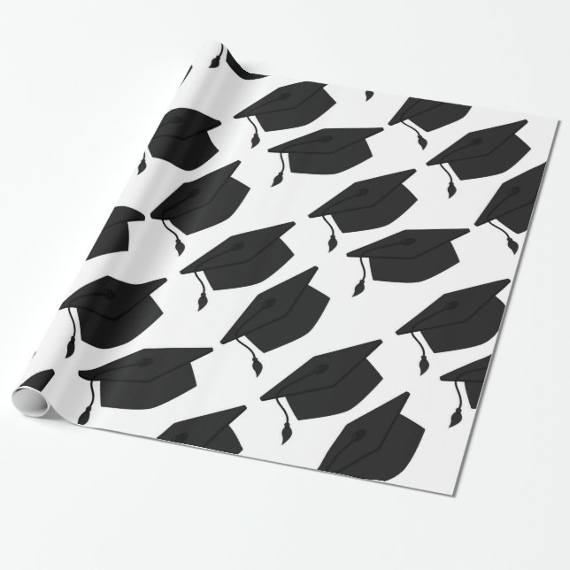 Schwarzweiss-ABSCHLUSS-KAPPEN-VERPACKUNGS-PAPIER Geschenkpapier (Ungerollt)